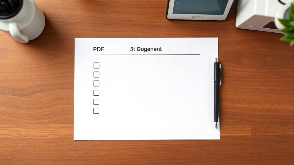 A minimalist, professional PDF document layout with checkbox